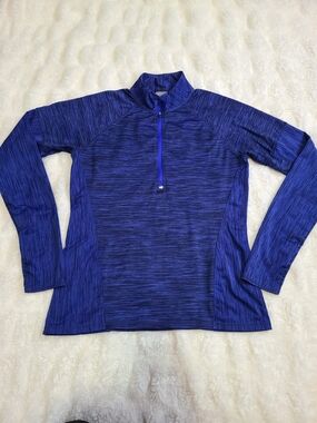 Athleta Heathered Royal Blue Quarter-Zip Pullover Size M